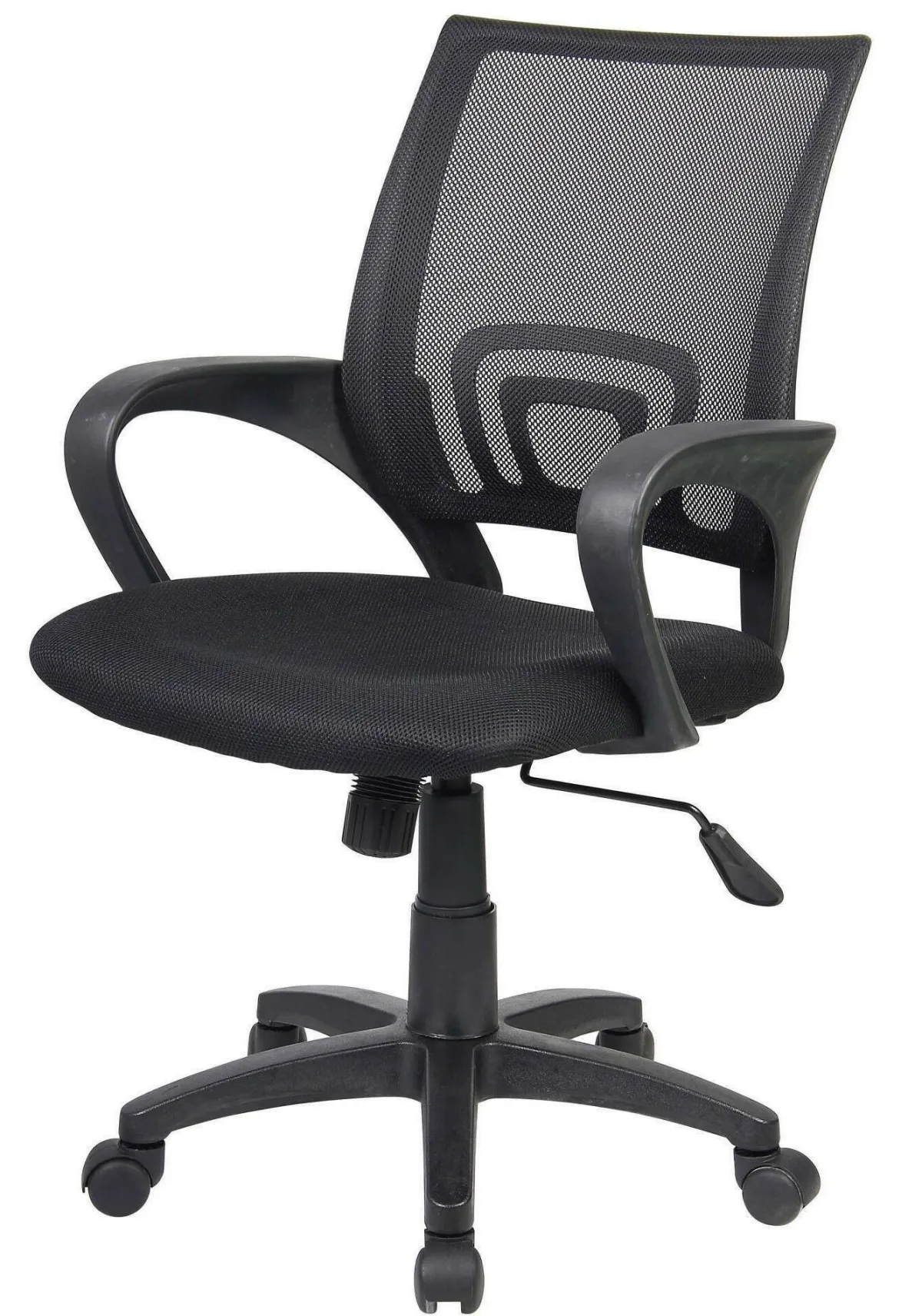 Ufficio|Sedie Con Ruote > Dmora Sedia con ruote imbottita in tessuto nera - Reticolo Nero