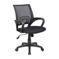 Ufficio|Sedie Con Ruote > Dmora Sedia con ruote imbottita in tessuto nera - Reticolo Nero