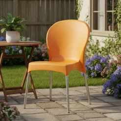 Sedia da Esterno Arancione una Sedia Impilabile, Peso Supportato 120 kg Made in Italy - Linder