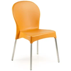 Sedia da Esterno Arancione una Sedia Impilabile, Peso Supportato 120 kg Made in Italy - Linder