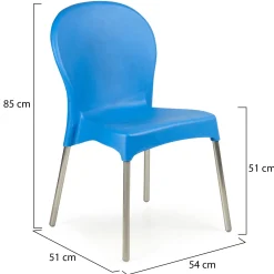 Sedia da Esterno Azzurro una Sedia Impilabile, Peso Supportato 120 kg Made in Italy - Linder
