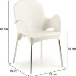 Sedie Da Esterno|Sedie > Dmora Sedia da Esterno 4 Sedie Impilabile, Braccioli Made in Italy - Raimund Beige
