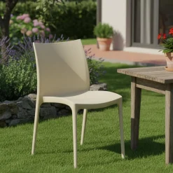 Sedia da Esterno Beige una Sedia Impilabile, Peso Supportato 120 kg Made in Italy - Grover