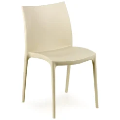 Sedia da Esterno Beige una Sedia Impilabile, Peso Supportato 120 kg Made in Italy - Grover