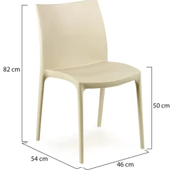 Sedie Da Esterno|Sedie > Dmora Sedia da Esterno una Sedia Impilabile, Peso Supportato 120 kg Made in Italy - Linder Beige