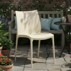 Sedie Da Esterno|Sedie > Dmora Sedia da Esterno una Sedia Impilabile, Peso Supportato 120 kg Made in Italy - Linder Beige
