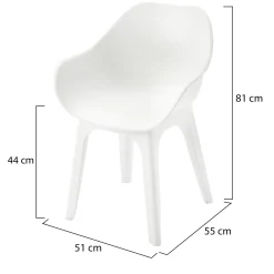 Sedie Da Esterno|Sedie > Dmora Sedia da Esterno 2 Sedie Impermeabile, Impilabile Made in Italy - Mattagga Bianco