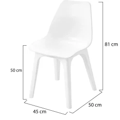 Sedia da Esterno Bianco 2 Sedie Peso Supportato 120 kg, Colore Seduta Bianco Made in Italy - Montivilla