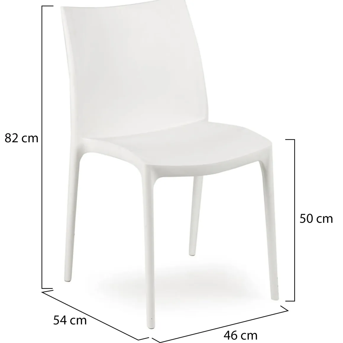 Sedie Da Esterno|Sedie > Dmora Sedia da Esterno 4 Sedie Peso Supportato 120 kg, Colore Seduta Made in Italy - Montivilla Bianco