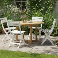 Sedia da Esterno Bianco 4 Sedie Pieghevole, Peso Supportato 120 kg Made in Italy - Jennie