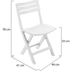 Sedia da Esterno Bianco 4 Sedie Pieghevole, Peso Supportato 120 kg Made in Italy - Jennie