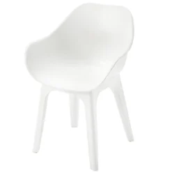 Sedie Da Esterno|Sedie > Dmora Sedia da Esterno una Sedia Braccioli, Peso Supportato 120 kg Made in Italy - Wesconnett Bianco