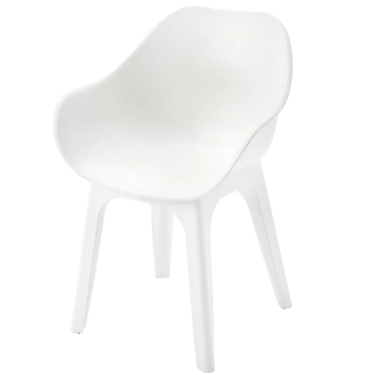 Sedie Da Esterno|Sedie > Dmora Sedia da Esterno una Sedia Braccioli, Peso Supportato 120 kg Made in Italy - Wesconnett Bianco