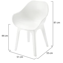 Sedie Da Esterno|Sedie > Dmora Sedia da Esterno una Sedia Braccioli, Peso Supportato 120 kg Made in Italy - Wesconnett Bianco