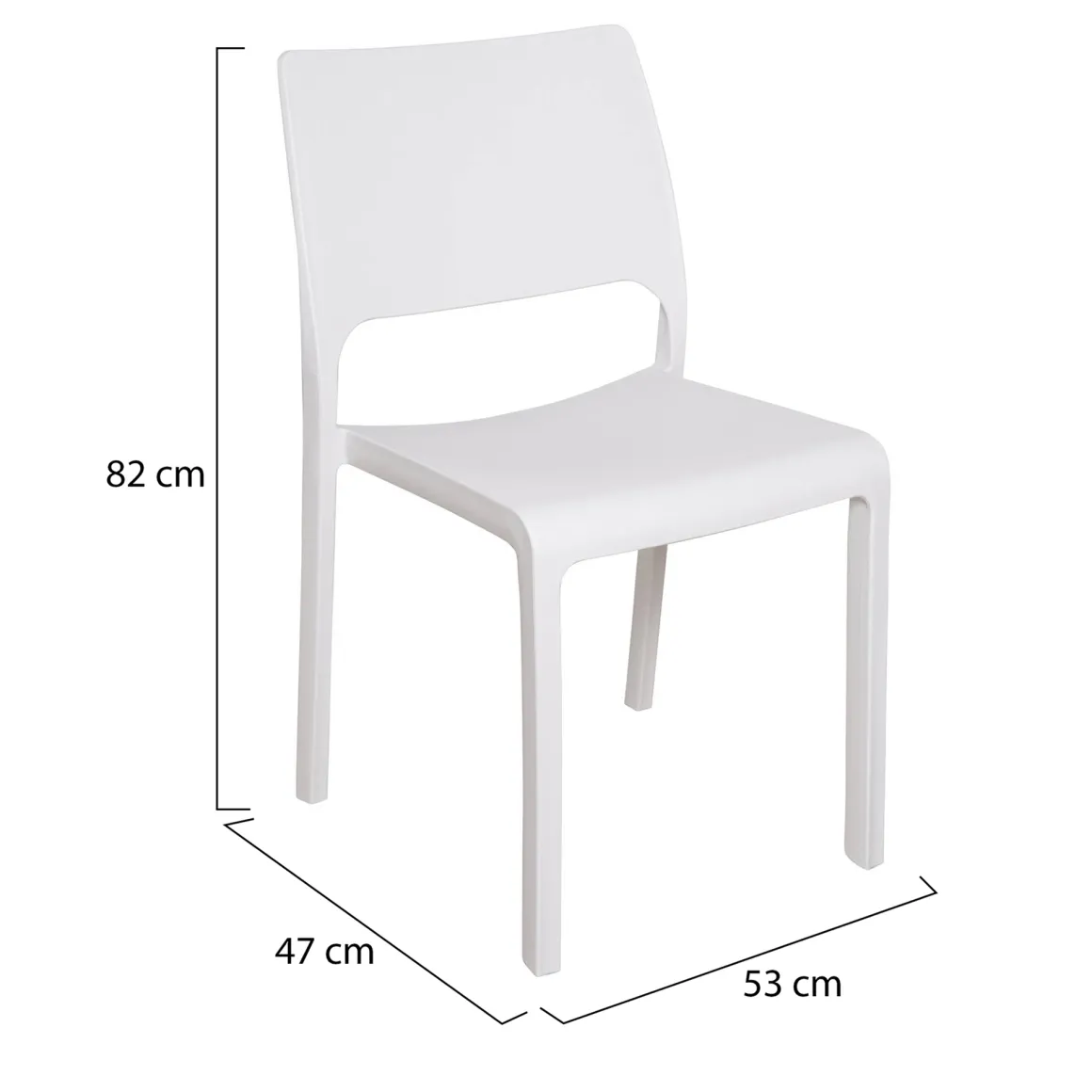 Sedie Da Esterno|Sedie > Dmora Sedia da Esterno una Sedia Impilabile, Peso Supportato 120 kg Made in Italy - Grover Bianco