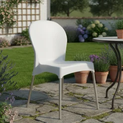 Sedia da Esterno Bianco una Sedia Impilabile, Peso Supportato 120 kg Made in Italy - Linder