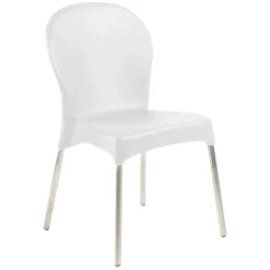Sedia da Esterno Bianco una Sedia Impilabile, Peso Supportato 120 kg Made in Italy - Linder