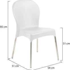 Sedie Da Esterno|Sedie > Dmora Sedia da Esterno una Sedia Peso Supportato 120 kg, Colore Seduta Made in Italy - Montivilla Bianco