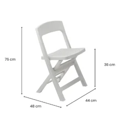 Sedia da Esterno Bianco una Sedia Pieghevole, Colore Seduta Bianco - Sanzeno