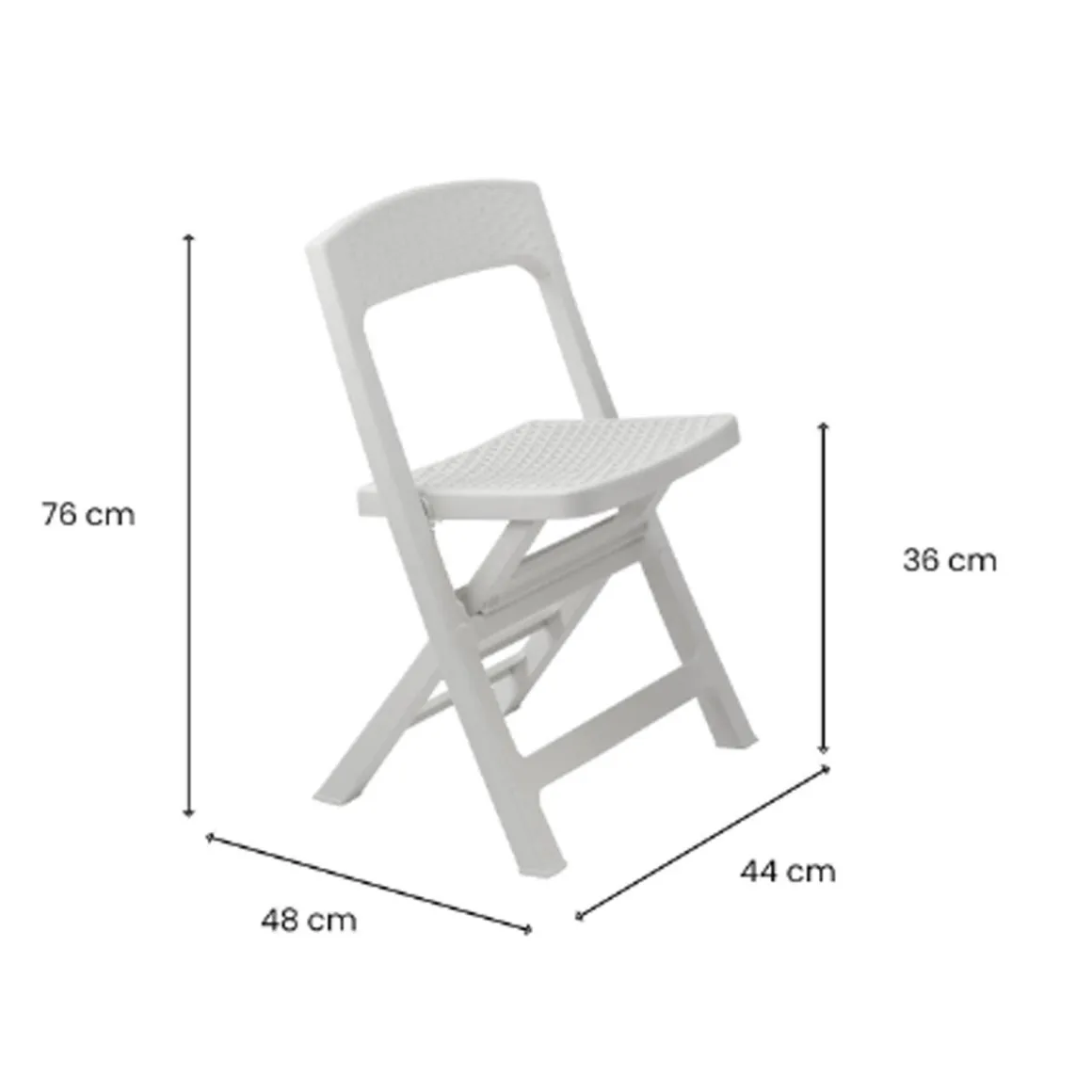 Sedia da Esterno Bianco una Sedia Pieghevole, Colore Seduta Bianco - Sanzeno