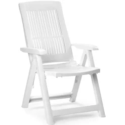Sedia da Esterno Bianco una Sedia Schienale Reclinabile, Multiposizione Made in Italy - Dozier