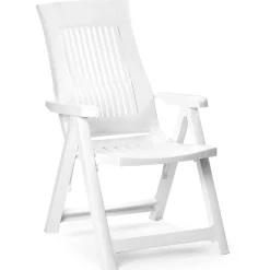 Sedia da Esterno Bianco una Sedia Schienale Reclinabile, Multiposizione Made in Italy - Heflin