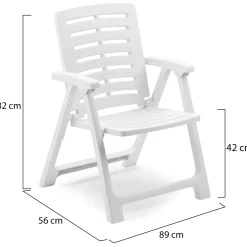 Sedie Da Esterno|Sedie > Dmora Sedia da Esterno una Sedia, Impilabile Made in Italy - Buono Bianco