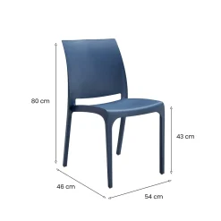 Sedie Da Esterno|Sedie > Dmora Sedia da Esterno una Sedia Impilabile, Peso Supportato 110 kg Made in Italy - Camo Blu