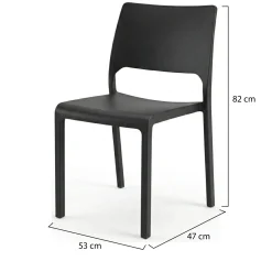 Sedie Da Esterno|Sedie > Dmora Sedia da esterno design impilabile antracite - Cereseto Grigio Antracite