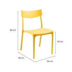 Sedia da esterno impilabile giallo - Lupia