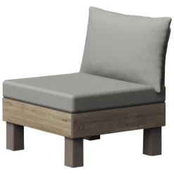 Sedie Da Esterno|Sedie > Dmora Sedia da Esterno Marrone Noce Grigio una Sedia Imbottito, Modulabile Componibile - Houghton Grigio, Marrone Noce