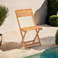Sedia da Esterno Marrone una Sedia Pieghevole, Colore Seduta Marrone - Luni