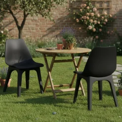 Sedia da Esterno Nero Antracite 2 Sedie Peso Supportato 120 kg, Sfumatura Colore Seduta Antracite Made in Italy - Montivilla