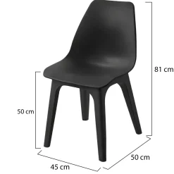 Sedia da Esterno Nero Antracite 2 Sedie Peso Supportato 120 kg, Sfumatura Colore Seduta Antracite Made in Italy - Montivilla