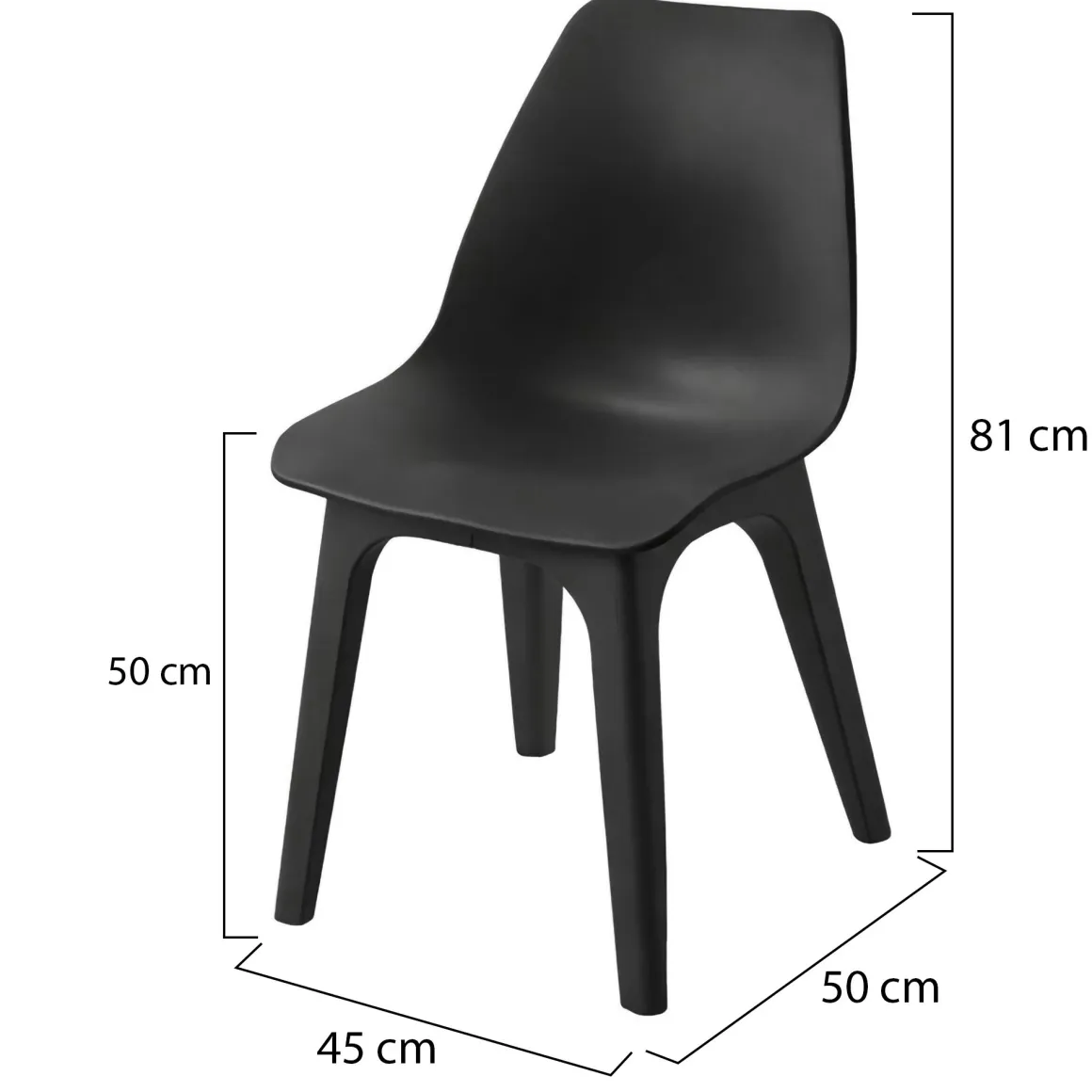 Sedia da Esterno Nero Antracite 4 Sedie Peso Supportato 120 kg, Sfumatura Colore Seduta Antracite Made in Italy - Montivilla