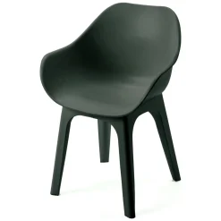 Sedia da Esterno Nero Antracite una Sedia Braccioli, Peso Supportato 120 kg Made in Italy - Wesconnett