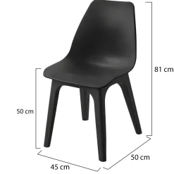 Sedia da Esterno Nero Antracite una Sedia Peso Supportato 120 kg, Sfumatura Colore Seduta Antracite Made in Italy - Montivilla