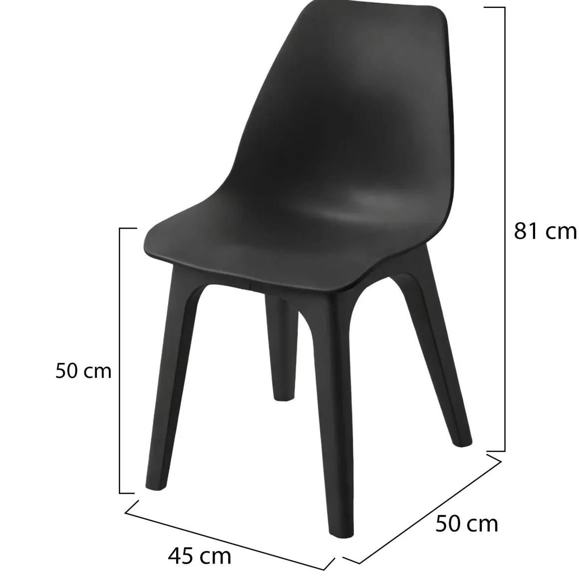 Sedia da Esterno Nero Antracite una Sedia Peso Supportato 120 kg, Sfumatura Colore Seduta Antracite Made in Italy - Montivilla