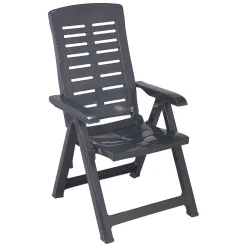 Sedia da Esterno Nero Antracite una Sedia Schienale Reclinabile, Multiposizione Made in Italy - Halsell