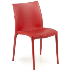 Sedia da Esterno Rosso una Sedia Impilabile, Peso Supportato 120 kg Made in Italy - Grover
