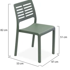 Sedia da Esterno Verde 4 Sedie Impilabile, Peso Supportato 120 kg Made in Italy - Canoe