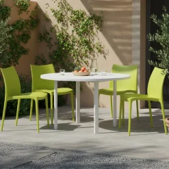 Sedia da Esterno Verde 4 Sedie Impilabile, Peso Supportato 120 kg Made in Italy - Grover