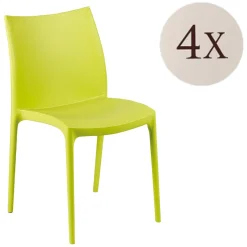 Sedia da Esterno Verde 4 Sedie Impilabile, Peso Supportato 120 kg Made in Italy - Grover