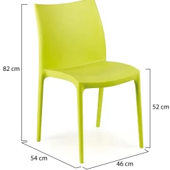 Sedia da Esterno Verde 4 Sedie Impilabile, Peso Supportato 120 kg Made in Italy - Grover