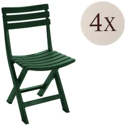 Sedie Da Esterno|Sedie > Dmora Sedia da Esterno 4 Sedie Pieghevole, Peso Supportato 120 kg Made in Italy - Jennie Verde