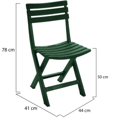 Sedie Da Esterno|Sedie > Dmora Sedia da Esterno 4 Sedie Pieghevole, Peso Supportato 120 kg Made in Italy - Jennie Verde