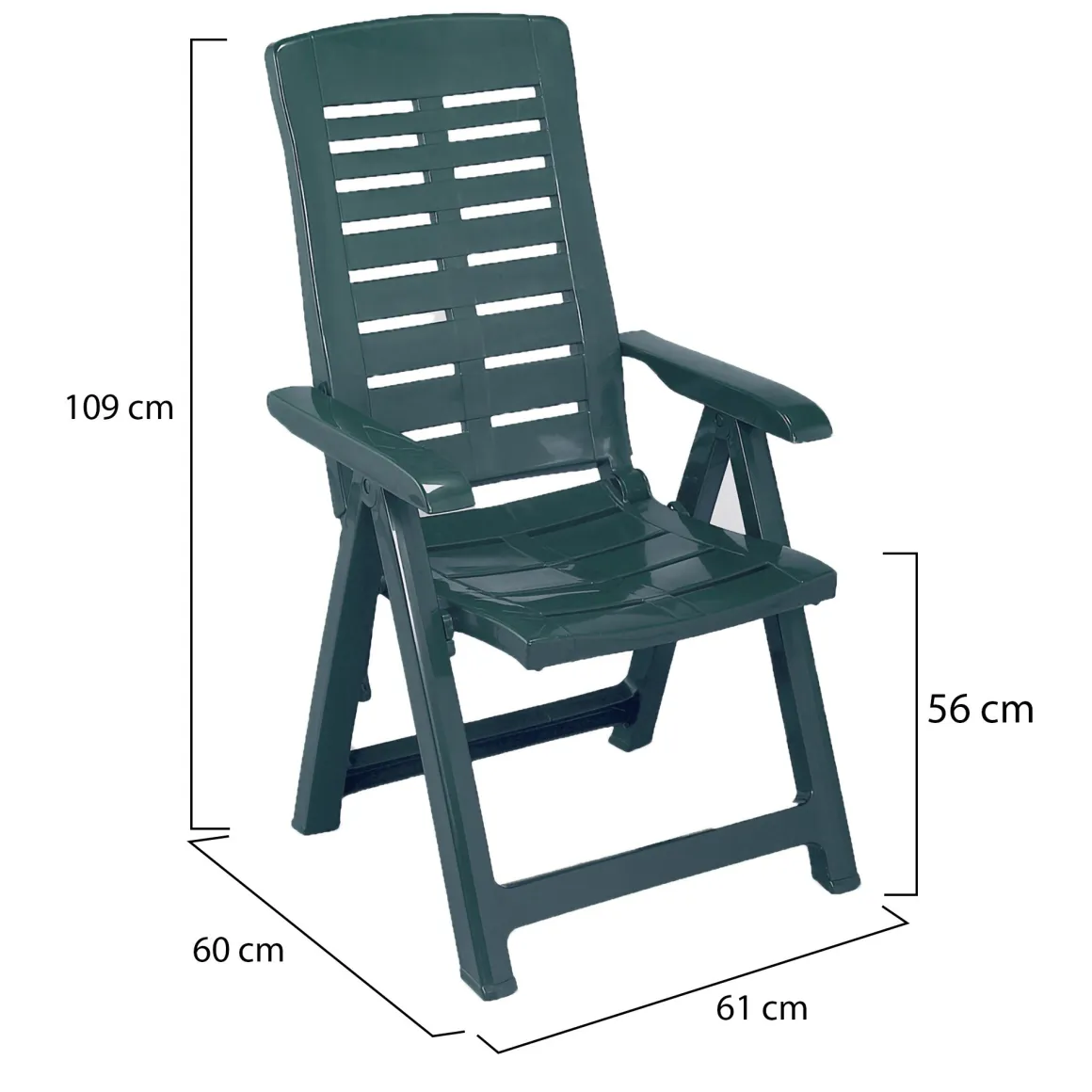 Sedia da Esterno Verde una Sedia Schienale Reclinabile, Multiposizione Made in Italy - Halsell