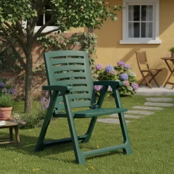 Sedia da Esterno Verde una Sedia Schienale Reclinabile, Multiposizione Made in Italy - Wadley