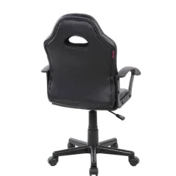 Sedia da gaming girevole con braccioli in ecopelle nera e rossa - Miranda