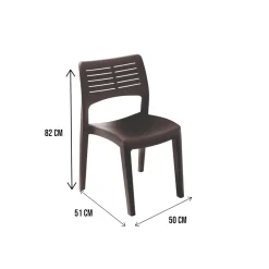 Sedia da giardino design impilabile antracite - Genny